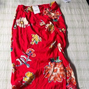 Desigual Red Floral Skirt